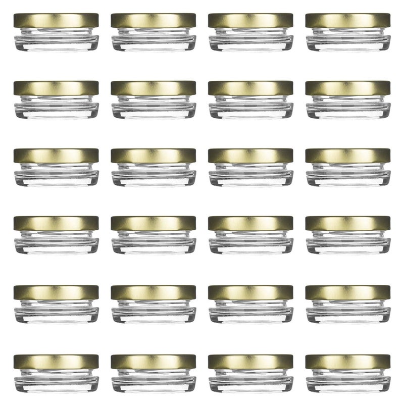Caviar Line Small Mini Glass Jars With Tin Lids - 0.5 oz (Pack of 24) â€“ All Purpose Empty Storage Jars - Image 1